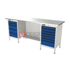  RUNTEC RTS20Z-TS5-TS7-5005(7035) Верстак серии Standart, 2000 мм, оцинк, тумба с 5-ю ящиками + тумба с 7-ю ящиками, синий (светло-серый) RAL 500 мни (0)