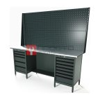  RUNTEC RTS20Z-TS5-TS7-P20-P20-7016 Верстак серии Standart, 2000 мм, оцинк, тумба с 5-ю ящиками + тумба с 7-ю ящиками, экран 1000, серый RAL 7016 мни (0)