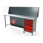  RUNTEC RTS20Z-TS6-NS-P20-3020 Верстак серии Standart, 2000 мм, оцинк, тумба с 6-ю ящиками, экран 500, красный RAL 3020 мни (0)