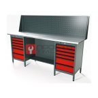  RUNTEC RTS20Z-TS6-TS6-P20-3020 Верстак серии Standart, 2000 мм, оцинк, тумба с 6-ю ящиками + тумба с 6-ю ящиками, экран 500, красный RAL 3020 мни (0)