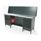  RUNTEC RTS20Z-TS6-TS7-P20-7016 Верстак серии Standart, 2000 мм, оцинк, тумба с 6-ю ящиками + тумба с 7-ю ящиками, экран 500, серый RAL 7016 мни (0)