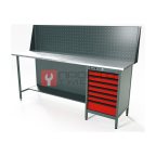  RUNTEC RTS20Z-TS7-NS-P20-3020 Верстак серии Standart, 2000 мм, оцинк, тумба с 7-ю ящиками, экран 500, красный RAL 3020 мни (0)