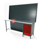  RUNTEC RTS20Z-TS7-NS-P20-P20-3020 Верстак серии Standart, 2000 мм, оцинк, тумба с 7-ю ящиками, экран 1000, красный RAL 3020 мни (0)