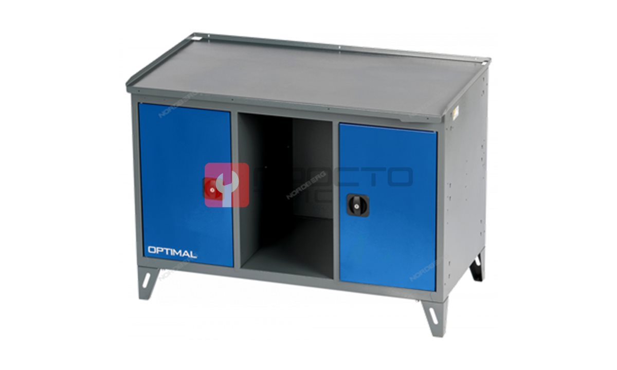  Верстак слесарный 3-х тумбовый, 2 створки /OPTIMAL-NW302/ (0)