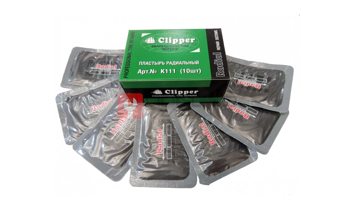  CLIPPER НАБОР ЗАПЛАТ K111 кордовые для боковых порезов 65*95мм (1 слой корда) (10шт.) (0)