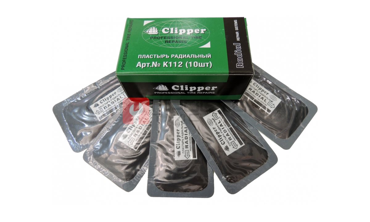  CLIPPER НАБОР ЗАПЛАТ K112 кордовые для боковых порезов 57*102мм (1 слой корда) (10шт.) (0)