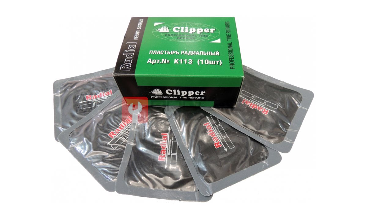 CLIPPER НАБОР ЗАПЛАТ K113 кордовые для боковых порезов 75*90мм (1 слой корда) (10шт.) (0)