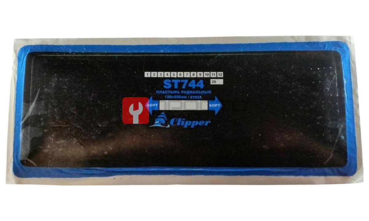  CLIPPER ЗАПЛАТА ST744 радиальная с синим адгезивным слоем (сталь), 125*330мм (0)